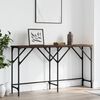 vidaXL Console Table Brown Oak Engineered Wood, Metal Medium