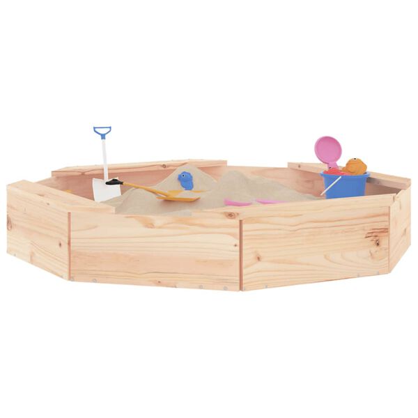 vidaXL Sandbox Natural wood Solid pine wood Medium Durable Sandpit
