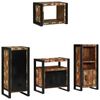vidaXL Bathroom Furniture Set with Door 4 pcs Brown Solid Reclaim Wood