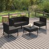 vidaXL Garden Lounge Set Black