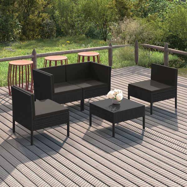 vidaXL Garden Lounge Set Black
