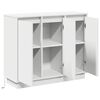 vidaXL LED Sideboard with Shelf White 90 x 32 x 75 cm Engineered Wood