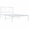 vidaXL Bed Frame White Steel Twin Metal Bed Frame Rectangular