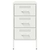 vidaXL Bedside Cabinet Set of 2 White Cold-rolled steel