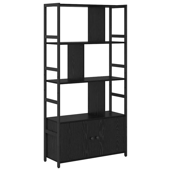 vidaXL Bookshelf Black Oak 31.50 x 11.81 x 61.22 in Engineered Wood