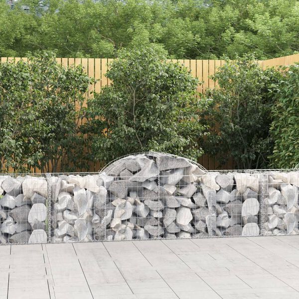 vidaXL Gabion Basket Set of 12 Silver Galvanized iron Large