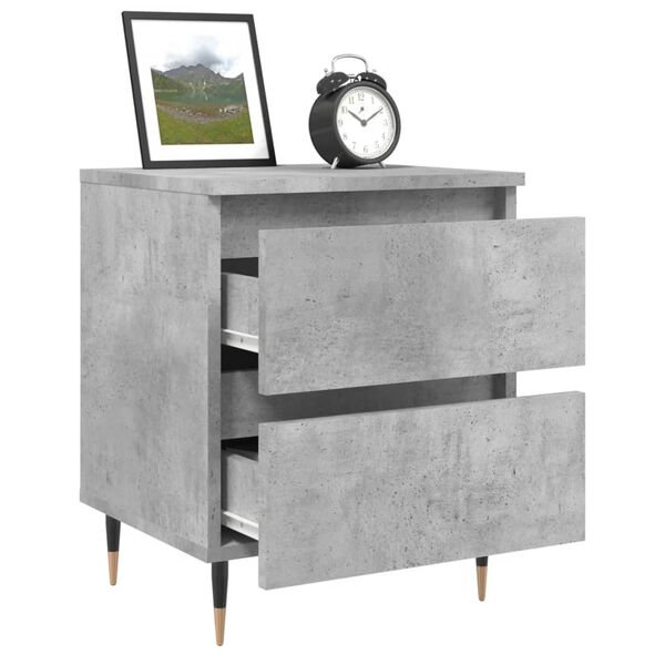 vidaXL Bedside Cabinet Concrete Grey Engineered wood, iron Medium