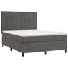 vidaXL Box Spring Bed with Mattress Dark Gray 53.9"x74.8" Full Velvet