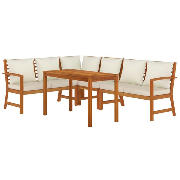 vidaXL Patio Dining Set Natural Solid Acacia Wood Standard Modular