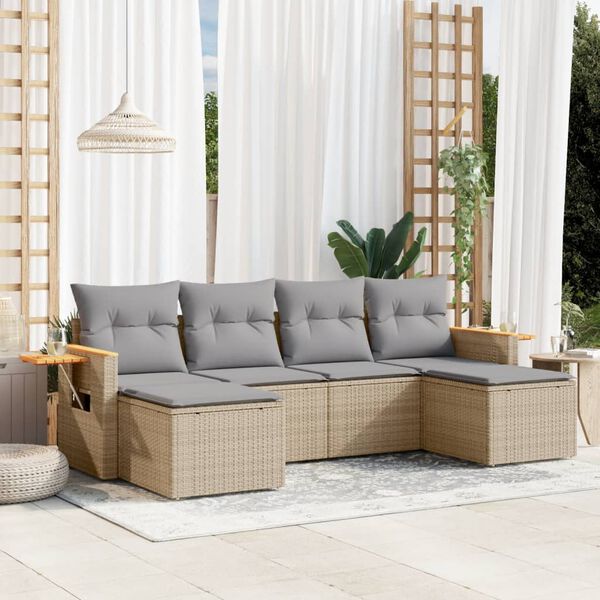 vidaXL Garden Sofa Set Beige and Light Grey