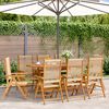 vidaXL Garden Chair Set of 8 Beige Solid Acacia Wood with Oil Finish