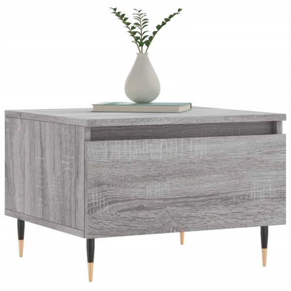 vidaXL Coffee Table Set of 2 Grey Sonoma Engineered wood, Metal Medium