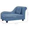 vidaXL Dog Sofa Blue Plush (80% polyester, 20% cotton), solid pinewood