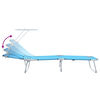 vidaXL Sun Lounger Folding 2-person 2 pcs Blue 58 x 188 x 77cm fabric