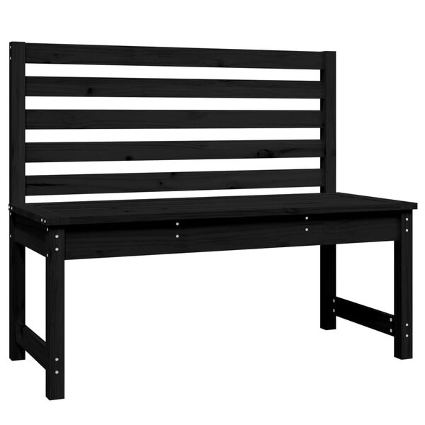 vidaXL Garden Bench Black Solid pine wood Standard Durable