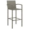 vidaXL Garden Bar Set Grey PE Rattan Large Footrest Garden Bar Set