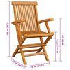 vidaXL Garden Chair Set of 6 Teak wood with cream cushions