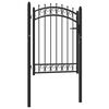 vidaXL Fence Gate with Spikes Steel 39.4x49.2" Black