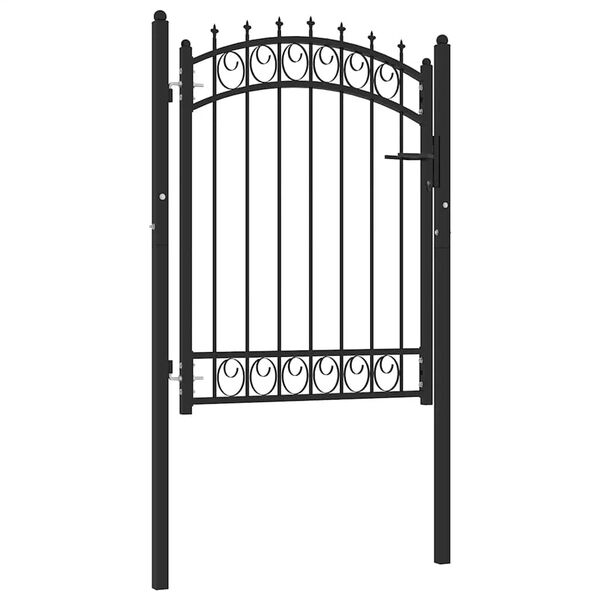 vidaXL Fence Gate with Spikes Steel 39.4x49.2" Black