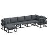vidaXL Garden Sofa Set with Cushion Black Aluminium