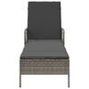 vidaXL Sun lounger Reclining 1-person Gray 157 x 55 x 92cm poly rattan