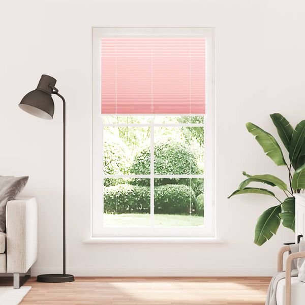 vidaXL Pleated Blind Pink 100% Polyester 41.3 x 78.7 in