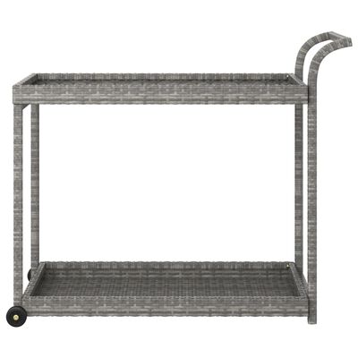 vidaXL Bar Cart Gray 39.4"x17.7"x32.7" Poly Rattan