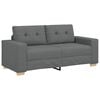 vidaXL Loveseat Sofa Dark Grey Polyester Fabric, Plywood, Steel, Plastic