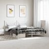 vidaXL Bed Frame White Powder-coated steel King Size Bed Frame