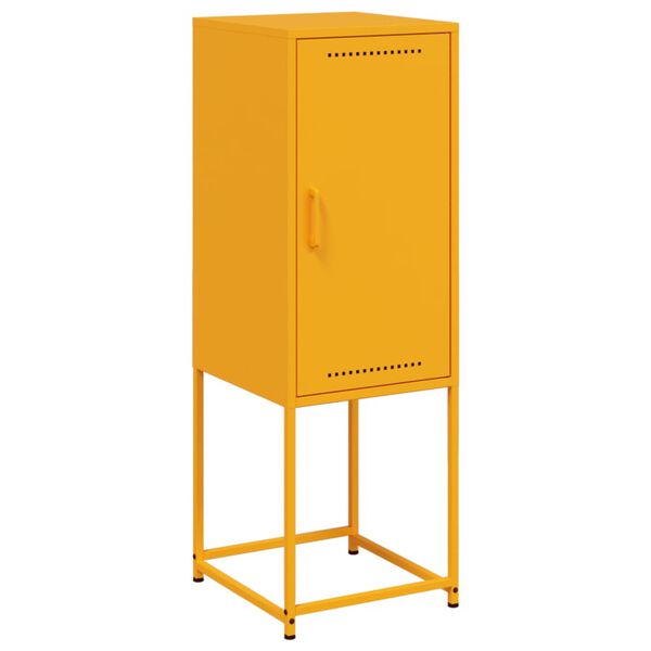 vidaXL Highboard Mustard Yellow Steel Medium Highboard Rectangular