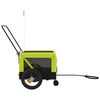 vidaXL Pet Bike Trailer Green and Black Oxford fabric, Iron, PVC Medium