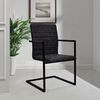 vidaXL Dining Chair Set of 4 Black PU leather, steel Standard