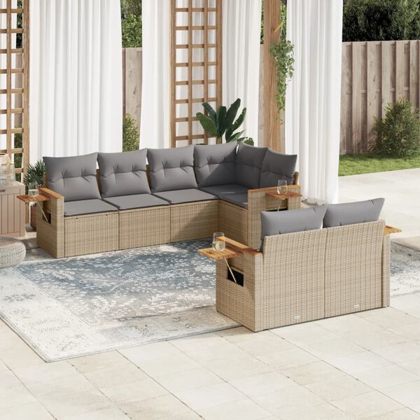 vidaXL Garden Sofa Set Beige