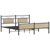vidaXL Bed Frame Sonoma Oak Steel, Engineered Wood Double bed Bed Frame