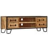 vidaXL TV Cabinet Multicolor Solid mango wood and steel 47.2 in long