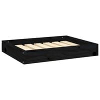 vidaXL Dog Bed Black 24.2"x19.3"x3.5" Solid Wood Pine