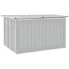 vidaXL Storage Box Grey Galvanized steel, Plastic Large