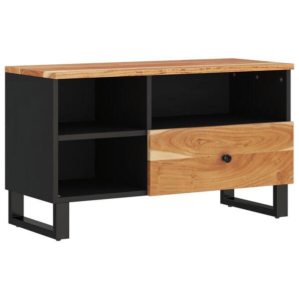 vidaXL TV Cabinet Natural wood and black