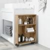 vidaXL Narrow Storage Trolley Artisian Oak 18.9x5.1x26.8" Engineered Wood