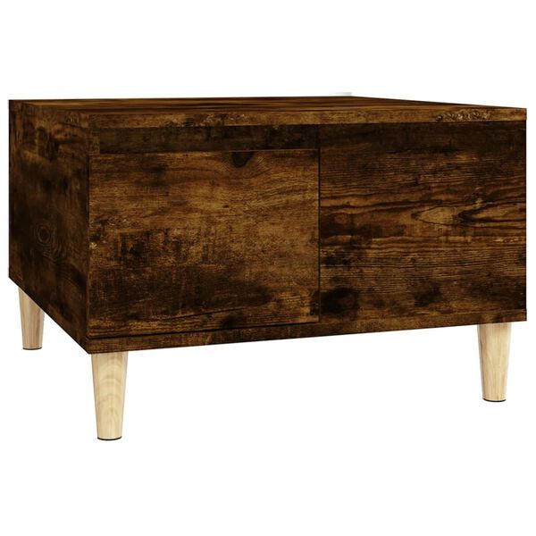vidaXL Coffee Table Smoked Oak Engineered wood, Solid eucalyptus wood