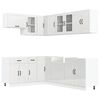 vidaXL Kitchen Cabinet Set Gloss white Engineered wood and glass Large