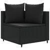 vidaXL Patio Sofa Set Set of 4 Black PE rattan Medium Modular
