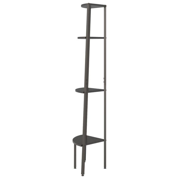 vidaXL Corner Shelf Black Engineered wood, Steel Medium Corner Shelf
