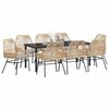 vidaXL Garden Dining Set with Cushion 9 pcs Brown Poly Rattan