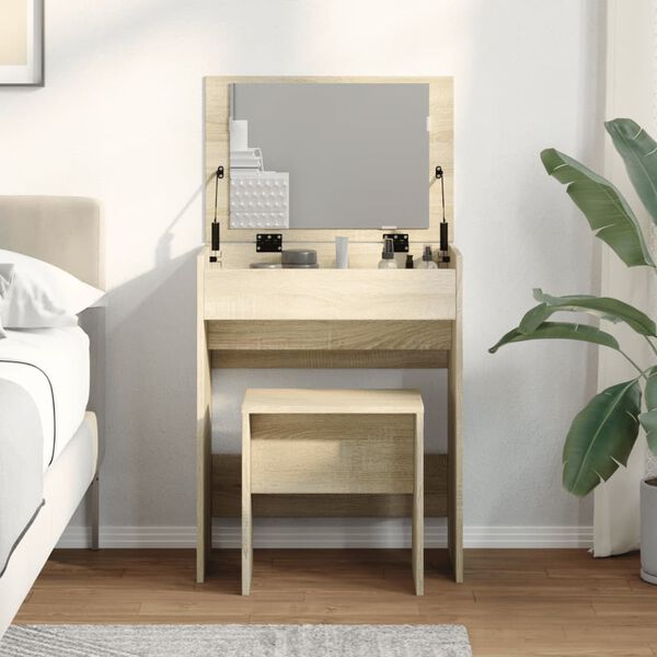 vidaXL Dressing Table Sonoma Oak Engineered Wood Medium Dressing Table