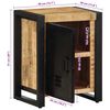 vidaXL Bedside Cabinet Natural wood, Black Solid Mango Wood, Iron Medium