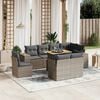 vidaXL Garden Sofa Set Grey PE rattan 9 Piece Adjustable Armrests