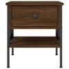 vidaXL Bedside Table Set of 2 Brown Oak Engineered Wood, Iron