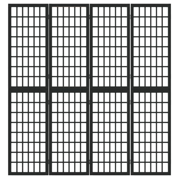 vidaXL Folding 4-Panel Room Divider Japanese Style 63.0x66.9" Black