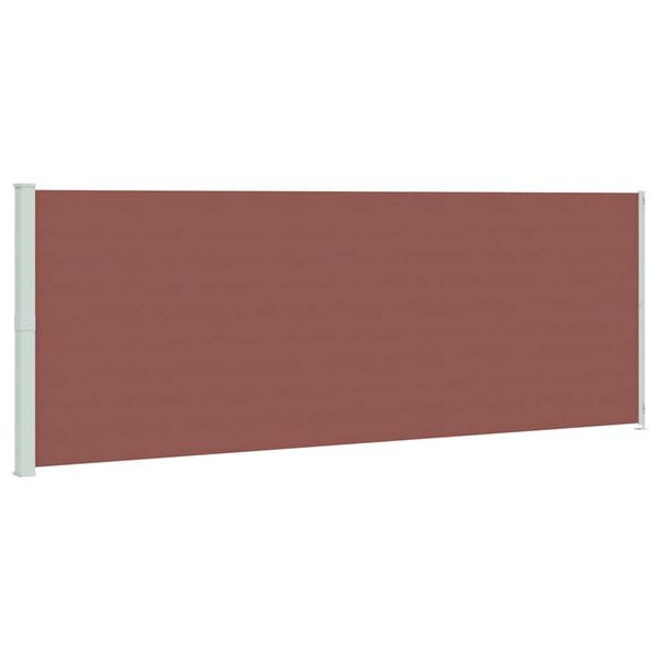 vidaXL Side Awning Brown Polyester with PU coating Retractable